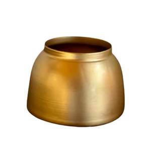 Vase en métal de style simple fleurs Vase à fleurs rond en or mat Vases de décoration de table de mariage fleurs décor à la maison - Product Image 2