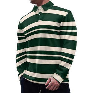 Camiseta de Polo de manga larga personalizada para hombre, ropa deportiva informal de colores naturales frescos con estampado de sublimación de punto, la última ropa de Golf - Product Image 2
