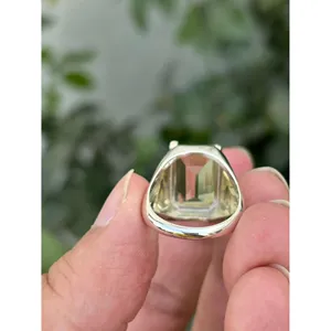 925 <b>Silver</b> Natural Lemon Quartz <b>Ring</b> <b>Emerald</b> Cut Garnet Ruby Rhodium Plated Gemstone <b>Ring</b> for Everyday Wear Fine Fashion Jewelry - Product Image 6