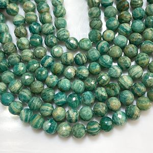 Russian Amazonite Faceted Round Shape Beads Good Quality Natural Gemstones Round Beads For Jewelry - Product Image 2