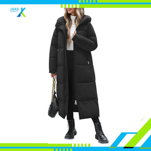 Manteau d'hiver matelassé en toile tricotée pour femme, chaud, en peau de mouton, à capuche, parka maxi, fermeture éclair latérale, fente standard, vêtements d'extérieur - Product Image 5