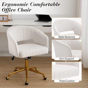 Sedie da <span class=keywords><strong>scrivania</strong></span> moderne in velluto sedia girevole regolabile in altezza con Base dorata - Product Image 4