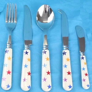 Cuchara Tenedor Cuchillo Juego De 5 Cubiertos De Acero Inoxidable Perfecto Para Mesa De Comedor Cocina Uso Diario Mango De Madera De Lujo Calidad Estable - Product Image 2