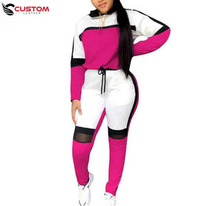 Conjunto de chándal de dos piezas para mujer, nuevo estilo, ropa deportiva, chándales coloridos para mujer, chándal de algodón/polar hecho para mujer - Product Image 4