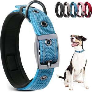 Hebilla de cinturón ajustable reflectante de alta calidad, collares para perros, Collar de perro acolchado de neopreno, Collar de perro cómodo y resistente - Product Image 3