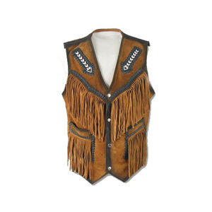 Chaleco de Cuero de Gamuza Estilo Occidental para Hombre 2024, Chaleco de Cuero Grueso de Alta Calidad con Logotipo Personalizado - Product Image 5