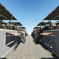 Nouveau Design Kiosque Commercial de Street Food Modulaire Préfabriqué en Conteneur