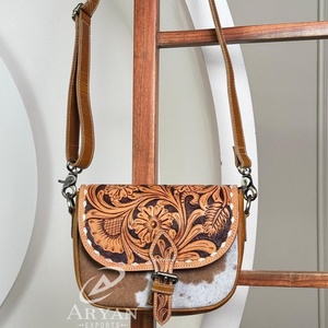 Haute qualité luxe usiné à la main en cuir de vachette dames bandoulière sacs à bandoulière conception femmes petite selle sacs à main pour les femmes - Product Image 1