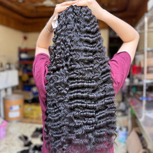 Cheveux humains vierges en vrac, boucles birmanes, cheveux humains vietnamiens non traités, boucles pixie, mèches de cheveux bouclés birmanes, fournisseurs - Product Image 1