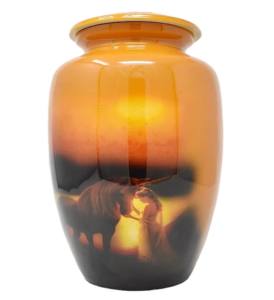 Urnes funéraires classiques en aluminium fini noir et gris fabriquées à des prix raisonnables pour les cendres humaines - Product Image 3