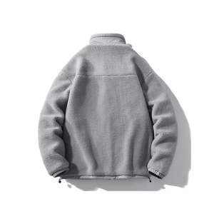 Unisex Winter <b>Fleece</b> Jacket <b>Men's</b> Full Sleeve Stand Collar Full Zip Breathable Warm <b>Sherpa</b> Plain Dyed Front Bamboo High Street - Product Image 1