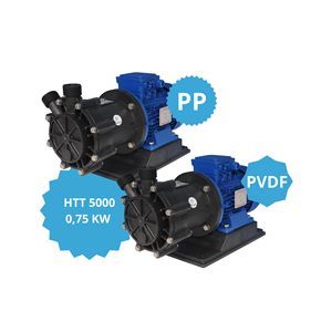 Pompe a turbina ad azionamento magnetico modello HTT 5000 PP PVDF con motore 0,75kw IEC80 2P Made in Italy pompa dell'acqua a magnete elettrico - Product Image 1