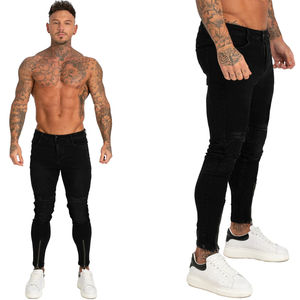 Vente en gros de créateurs de haute qualité jeans vintage en denim patchwork bleu extensible détruit déchiré skinny personnalisés - Product Image 4