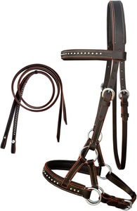 Brida de cuero de caballo personalizada con relleno de cristales - Product Image 5