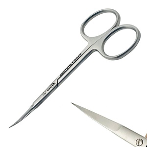 Ciseaux à cuticules professionnels en acier inoxydable incurvés, manche en céramique, outil de manucure et pédicure de précision pour salon de beauté - Product Image 3