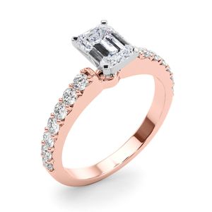 แหวนหมั้นเพชรมอยส์ซอไนต์ตัดมรกตพร้อมจี้เงินแท้สำหรับผู้หญิงดีไซน์ทันสมัย - Product Image 1