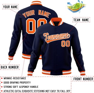 Veste universitaire sur mesure avec manches en cuir broderie appliques College Baseball Bomber Letterman veste en gros usine - Product Image 6