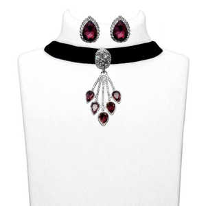 Jeweljunk Fine Jewelry <b>Sets</b> Purple Stone <b>Silver</b> Plated Choker <b>Necklace</b> 1108711A - Product Image 1