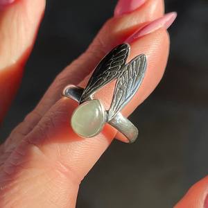 Bague en pierres précieuses Prehnite 925 bague en argent Sterling pour femme bijoux faits à la main bague de fiançailles pour fiancée bijoux mignons - Product Image 4