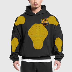 Nouvel Arrivage – Sweat à Capuche Moto en Kevlar à Grandes Imprimées, Grammage Lourd 370 GSM, Coupe Oversize, avec Protections Moto Niveau 2 - Product Image 4