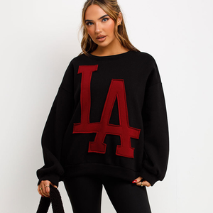 Vente chaude Hiver Plaine Surdimensionné Doublé Sweat Femmes Polyester/Coton Matériel Respirant Séchage Rapide Logo Personnalisé Impression - Product Image 1