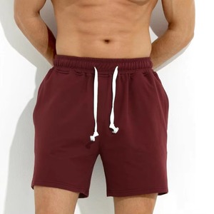 Shorts d'été streetwear personnalisables, taille élastique, respirants, mi-taille, 100% coton, uni, anti-froissement, lavés - Product Image 2