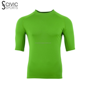 Chemises de compression de gymnastique à séchage rapide imprimées avec logo personnalisé pour hommes Protection contre les éruptions cutanées à manches longues pour hommes - Product Image 1