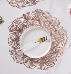 Napperons en métal couleur or rose Table de salle à manger décorative de pièce maîtresse de mariage utilisée pour la maison hôtel restaurant - Product Image 1