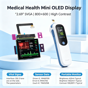 Écran AMOLED SVGA BINTU FACTORY OEM/ODM personnalisé de 2,69 pouces 800*600 OLED Solution 100 0001 à contraste élevé pour IoT intelligent et appareils portables - Product Image 6
