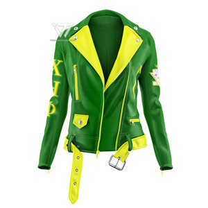 Ropa de hermandad Chi Eta Phi personalizada 100% chaquetas de moto de carreras de cuero auténtico para mujer, parafernalia griega - Product Image 1