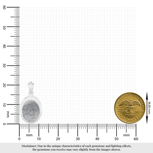 Colgante de Plata de Ley 925 de Alta Calidad con Gema de Meteorito, Forma Ovalada, Engaste de Bisel, Cadena de Cable, Joyería Hecha a Mano - Product Image 3