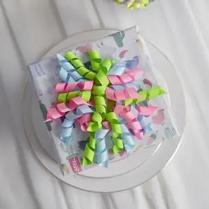 Lazos rizados de Pascua, lazos de regalo de primavera, lazos de cinta autoadhesivos para envolver, bolsas de regalo, decoraciones para fiesta de boda