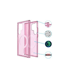 Coque de protection transparente antichoc en silicone Netzy Luxury Glitter pour Samsung Galaxy S23 Ultra compatible MagSafe - Modèles A53 - Product Image 5