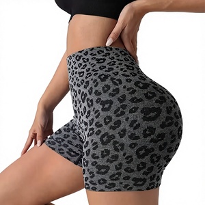 Women Leopard Print Yoga Shorts High Waist Seamless Gym Workout Fitness Running Biker Shorts Stretch Activewear Custom Design - Product Image 1