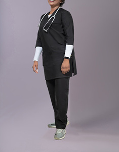 Custom Unisex Summer <b>Nursing</b> Scrubs Uniform Set <b>for</b> Hospital Use Short Sleeve Stretchy Polyester Spandex Fabric - Product Image 5
