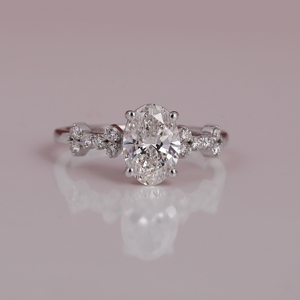 Lab Grown Oval Cut Diamond Ring 18KT <b>Solid</b> Gold Her Gift with IGI Certificate Gold Plated Lab Grown Engagement Ring - Product Image 3