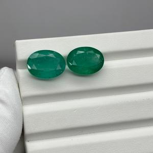 Par de Piedras Preciosas Sueltas de Esmeralda Verde Natural de Corte Ovalado de 19 Quilates para Pendientes, Piedras Facetadas de Esmeralda AAA+, Proveedor Mayorista de la India - Product Image 3