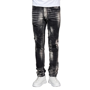 กางเกงยีนส์ขาตรงเอวสูงสำหรับผู้ชาย, กางเกงยีนส์ผ้าเดนิมฟอกปานกลางระบายอากาศได้ดีเป็นมิตรกับสิ่งแวดล้อม100% กลางแจ้งฤดูหนาว - Product Image 6