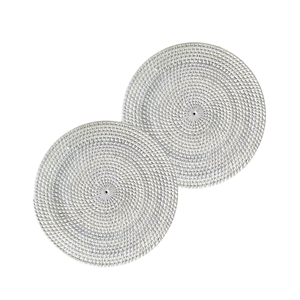 Charming WOVEN RATTAN CHARGER PLATES <b>PLACEMATS</b> COASTERS Handmade for a Touch of Natural Beauty at Your Dinner Table - Product Image 1