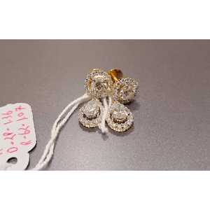 Boucles d'oreilles clous PE-1025, diamant taille poire goutte d'eau, bijoux de mariage élégants - Product Image 1