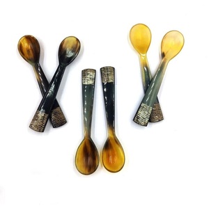 Cuillère combinatoire en bois en corne de buffle Logo personnalisé outils de cuisine cuillère de cuisine en corne de boeuf ustensile de corne durable pour un usage quotidien - Product Image 2