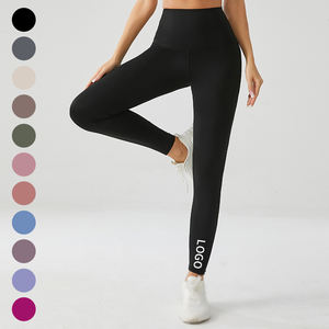 Wholesale High Quality Women's Yoga <b>Leggings</b> <b>Knitted</b> Mid Waist Breathable Eco-Friendly Quick Dry Full Length Tight Fit Gym - Product Image 4