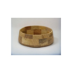 Bol de service rond en bois d'acacia écologique Salade en bois pour le mélange - Product Image 1