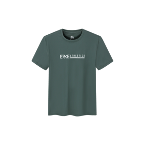 เสื้อยืดออกกำลังกายโอเวอร์ไซส์สำหรับผู้ชาย ERKE คอกลม ผ้าเจอร์ซีย์ สีเขียวเข้ม พิมพ์ลายมัดย้อม รุ่น 11225202084-505 - Product Image 1