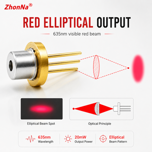 Module de diode laser 635nm 5mW ROUGE Zhonna Laser DIY Capteur laser <span class=keywords><strong>Tube</strong></span> électroluminescent LED Électronique Emballage : TO56 - Product Image 6