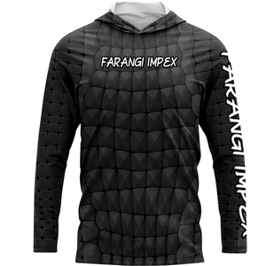 Sudadera con capucha de manga larga con logotipo personalizado, sublimación, impermeable, UPF50 +, camisas de pesca, de protección solar Sudadera con capucha, rendimiento 100% poliéster - Product Image 1