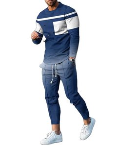 Summer Fashion Tracksuit Set for <b>Men</b> 2 Piece Outfit Long Sleeve T Shirt Trousers <b>Pants</b> Sweatpants Sport Suit Oversized Clothes - Product Image 3