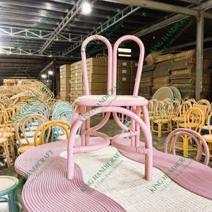 Adorable <b>Pink</b> Rattan Bunny-Ear <b>Chair</b> for Kids Comfortable Modern Seating Hot sale of - Product Image 4