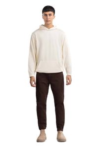 Sudadera con capucha personalizada para hombre con bolsillo de canguro morado 100% algodón liso teñido tejido no tejido sudadera para hombre con impresión térmica personalizada - Product Image 4