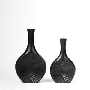 Florero de aluminio de nuevo diseñador, florero de Metal con acabado negro mate para decoración Interior del hogar y sala de estar - Product Image 1